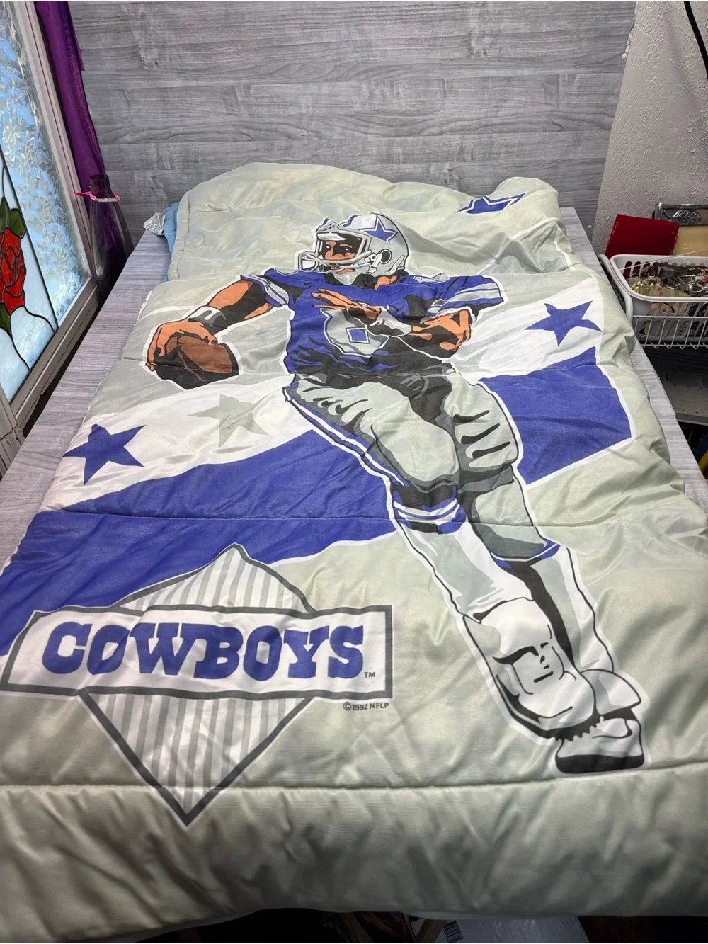 NFL Dallas Cowboys Vintage 1992 Troy Aikman Sleeping Bag 64x86 inches Collector